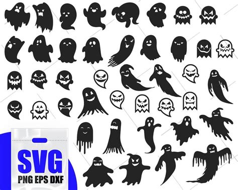 Ghost Silgouette Ghost Outline Svg Ghost Vector Cute Ghost Svg