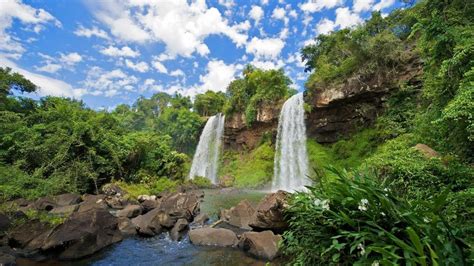 Waterfall Tropical Forest Jungle Rocks Stones Hd Wallpaper Nature And