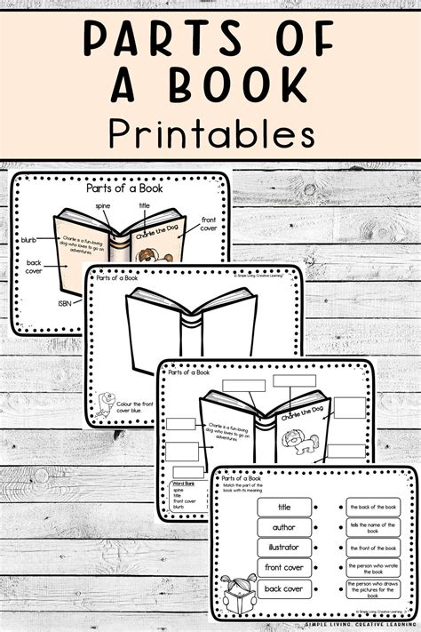 Parts Of A Book Printables Simple Living Creative Learning