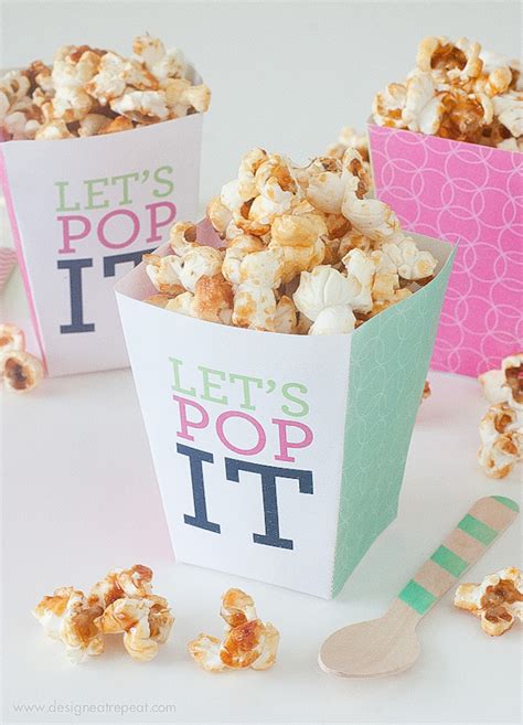 Printable Lets Pop It Popcorn Boxes