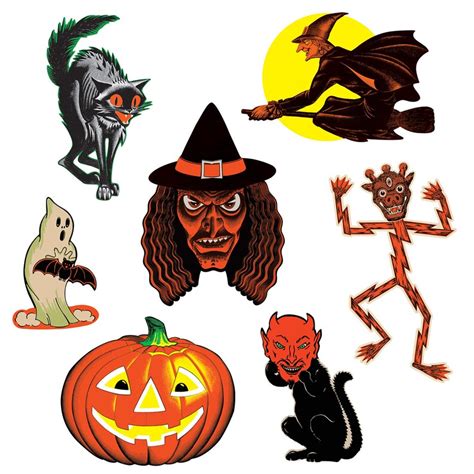 7pc Vintage Beistle Halloween Cutouts Repro Party Decorations Etsy