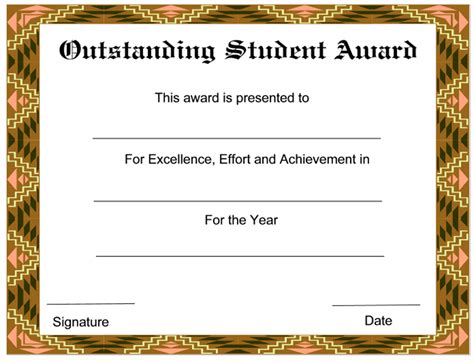 Student Of The Year Award Certificate Templates Professional Design