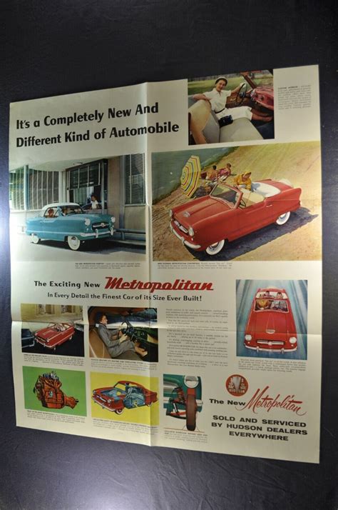 1954 1955 Hudson Metropolitan Sales Brochure Folder Nash Amc Excellent
