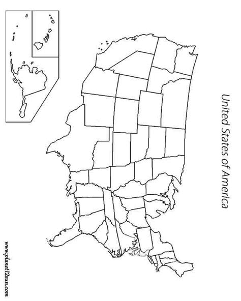 North America States Map Blank Printables