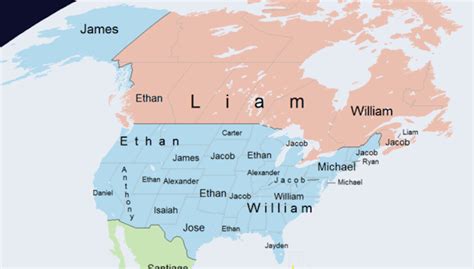 This Fascinating Map Shows The Most Popular Boys Names Around The