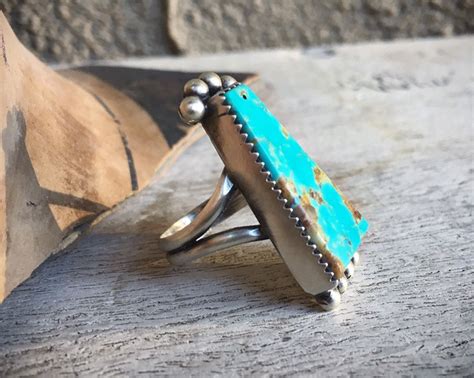 Simple Turquoise Ring For Women Size Native American Indian Jewelry