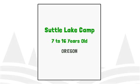 Suttle Lake Camp Or Best Summer Camp Search