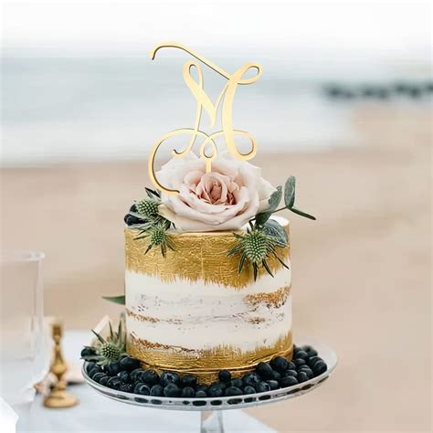 Buy Kiskistonite Initials M Cake Topper Monogram Cake Topper M Rustic Wedding Cake Topper