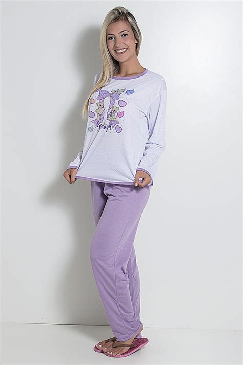 Pijama Feminino Longo 074 Lilás Kaisan