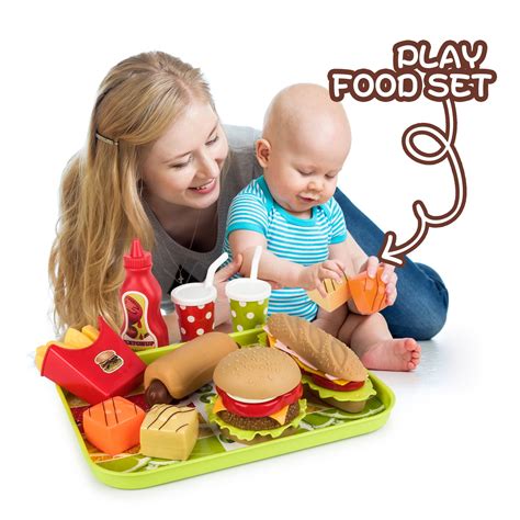 Veryke Play Food Set For Kids Removable Pretend Play Kitchen Set Play