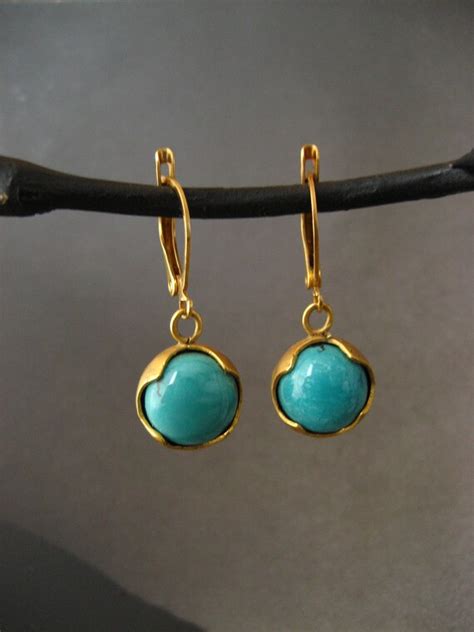 Items Similar To Turquoise Cabochon Earrings On Etsy