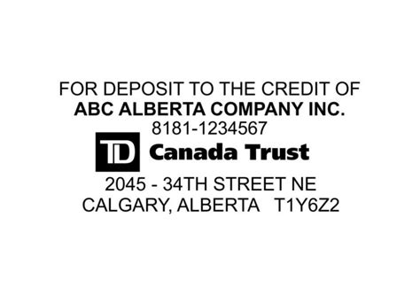 Check spelling or type a new query. TD Canada Trust Deposit Stamp