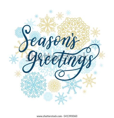 Seasons Greetings Card Vector Winter Holiday Stock Vector Royalty Free