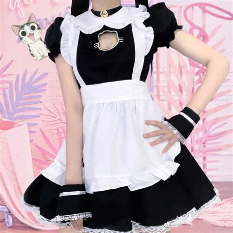 2022 Kawaii Maid Dress Lolita Maid Outfit Cute French Maid Cosplay