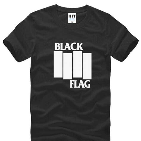 Black Flag Henry Rollins Large Bars T Shirts Men Hip Hop Short Sleeve O
