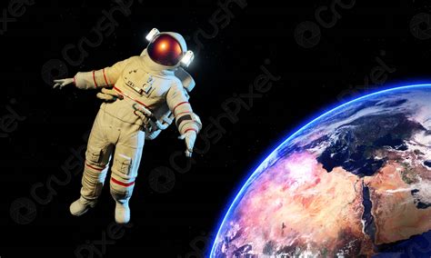 Astronaut In An Outer Space Stock Photo Crushpixel