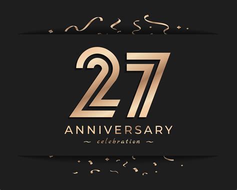 27 Year Anniversary Celebration Logotype Style Design Happy
