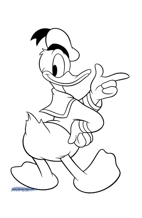 What kind of duck has webbed feet and flat beak? Donald Duck Coloring Pages (5) | Disneyclips.com