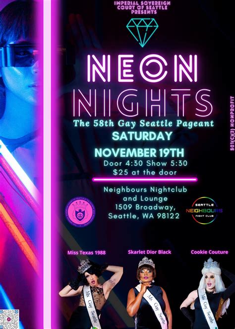 The 58th Annual Gay Seattle Pageant Tickets Neighbours Nightclub Seattle Wa November 19