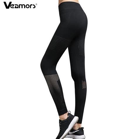 Veamors Hollow Out Yoga Pants Women Fitness Gym Sport Leggings Elastic Slim Workout Running