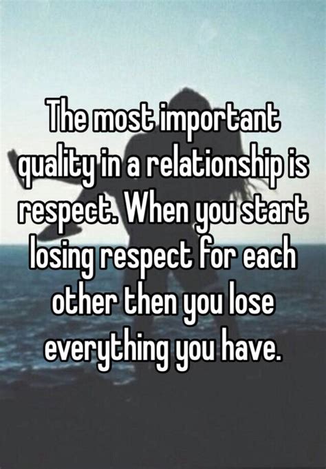 The Most Important Quality In A Relationship Is Respect When You Start