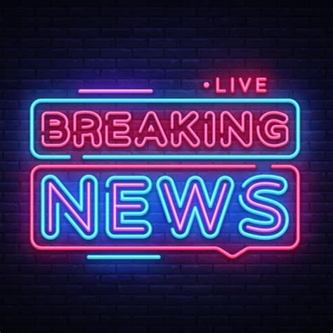 Make an offer on breaking.news? Breaking News neon sign vector. Breaking News Design ...