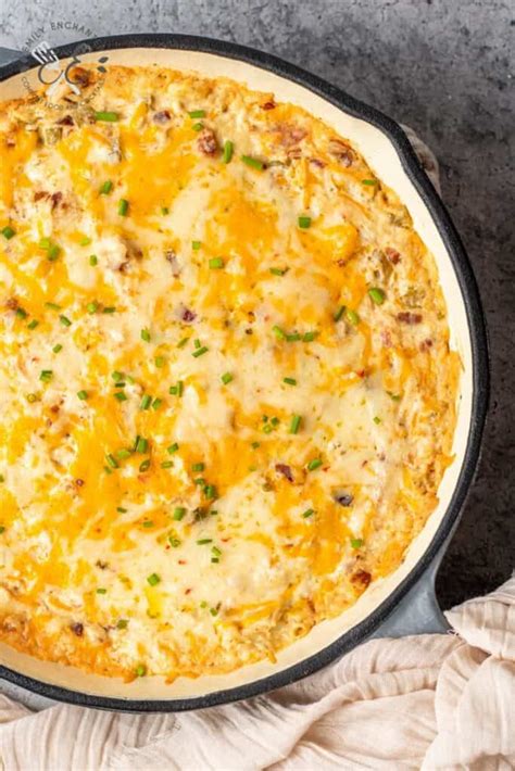 Easy Cheesy Chicken Bacon Ranch Skillet Dip Recipe