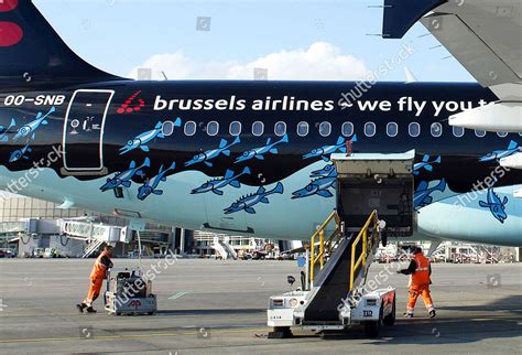 Brussels Airlines Tintin Livery Represents Great Editorial Stock Photo