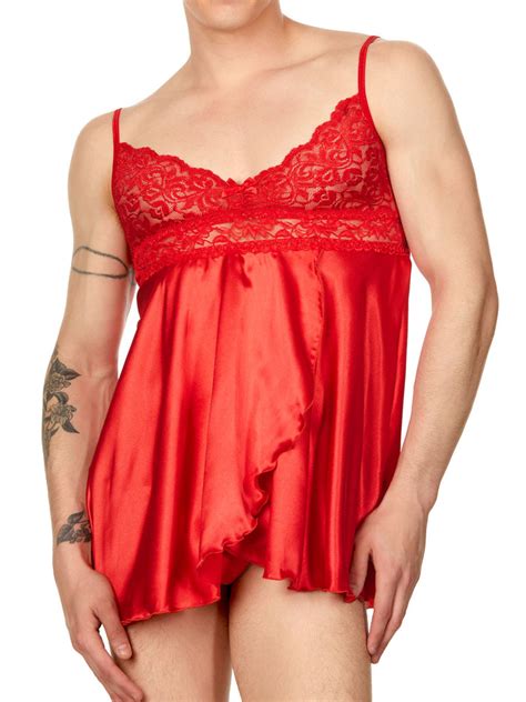 Mens Satin And Lace Nightie Sexy Lingerie For Men Xdress Uk