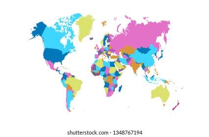 World Map Color Vector Modern Map Stock Vector Royalty Free 1765887239