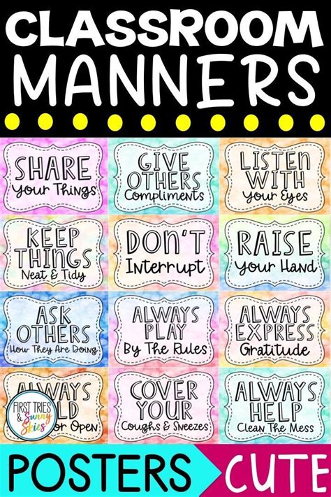 Classroom Manners Posters Classroom Expectations Posters This