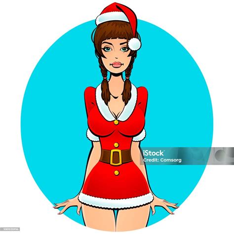 christmas girls of santa claus stock illustration download image now adult american culture