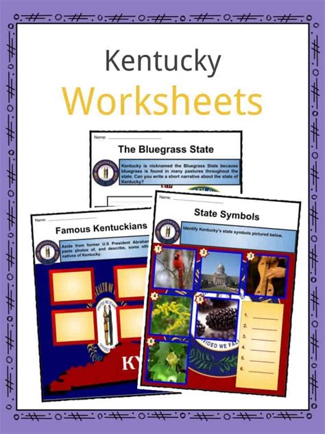 State Of Kentucky Facts Worksheets And Historical Information For Kids
