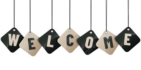 Welcome Hanging Letter With Vintage Color And Square Shape Vector