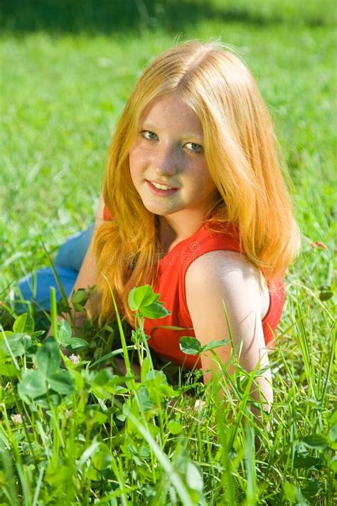 Red Haired Teen Girl Stock Photo Image Of People Rest 16680710