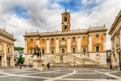 Piazza Del Campidoglio On Capitoline Hill Rome Italy Stock Photo