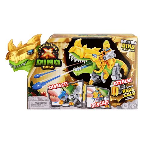 Treasure X Dino Gold Dino Dissection Battle Rex Action Toys Figures