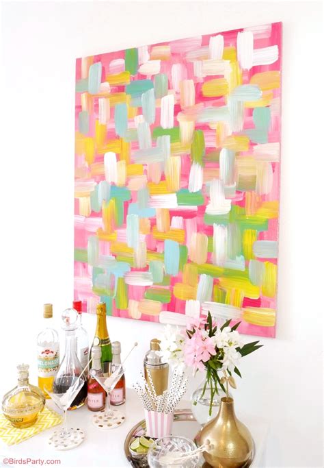 Easy Diy Wall Art Painted Canvas Party Ideas Party Printables Blog