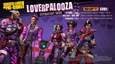 Borderlands The Pre Sequel Loverpalooza Skins Gearbox Software