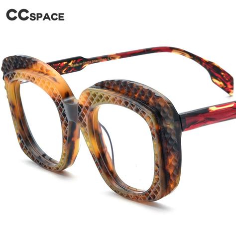 56318 New Big Frame Hollow Acetate Glasses Frame Men Myopia Optical Prescription Eyeglasses