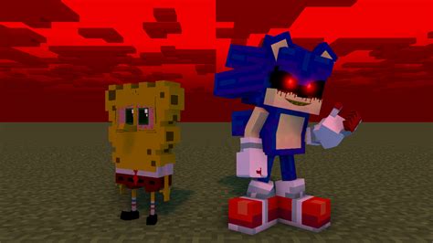 Sonic Exe And Spongebob Exe Creepypasta In Minecraft Minecraft Fan