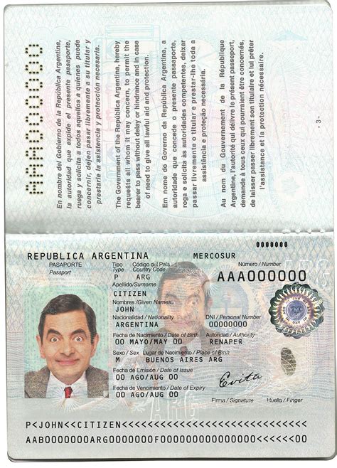 Authentic Argentina Psd Passport Template Editabledocscom Medium