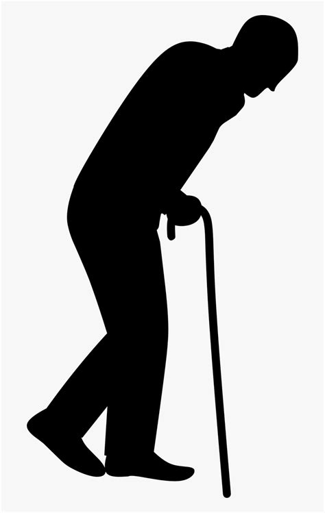 Transparent Man Walking Silhouette Png Old Man With Cane Silhouette