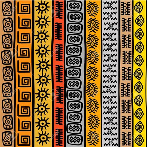 16583897 Seamless Pattern With Ethnic African Motifs Stock Vector