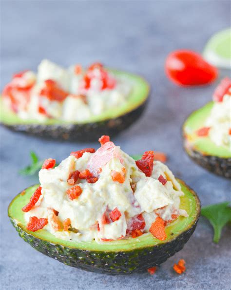 5 Minute Chicken Club Stuffed Avocados Hey Keto Mama