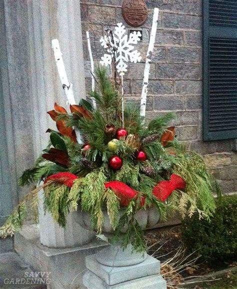 Weave Ribbon In Your Holiday Container Arrangement Outdoor Christmas
