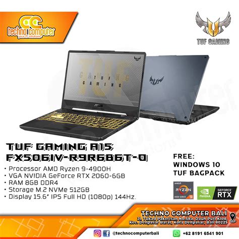 Asus Tuf Gaming A15 Fx506iv R9r6b6t O Amd Ryzen 9 4900hram 8gbssd