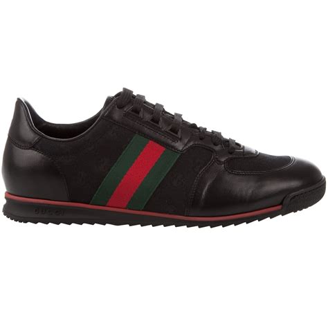 Gucci Leather And Fabric Trainers In Black For Men Lyst