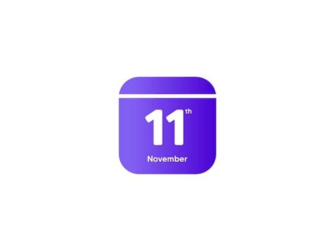 Premium Vector 11th November Calendar Date Month Icon With Gradient