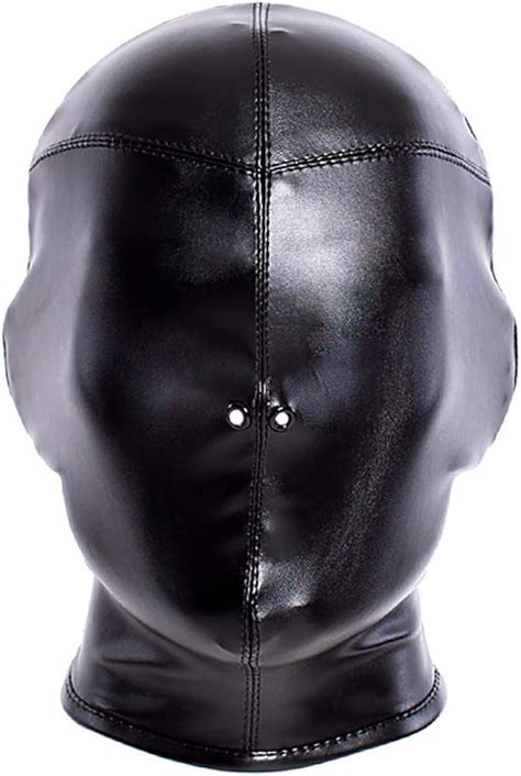 leather full face mask adult sex bondage hood breathable mask restraint masquerade mask fetish